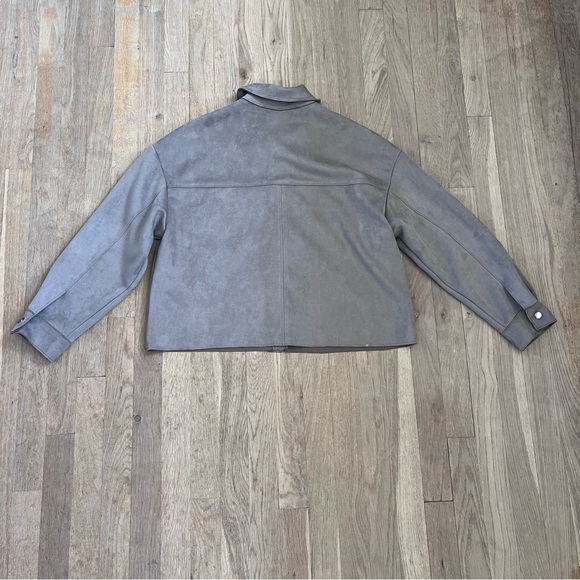 Zara NWOT Women’s Faux Suede Taupe Jacket- Size S - Picture 4 of 5